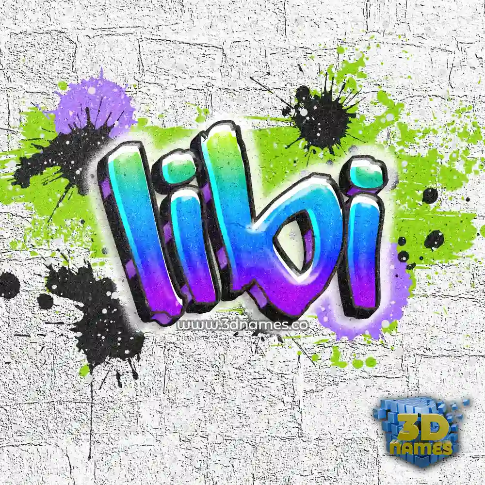 libi in Graffiti Grunge style - 3D name wallpaper