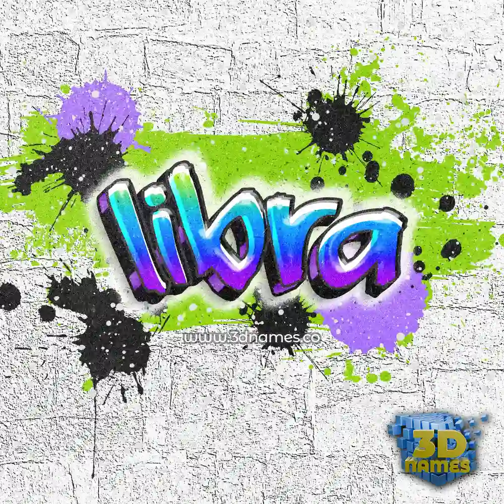 libra in Graffiti Grunge style - 3D name wallpaper