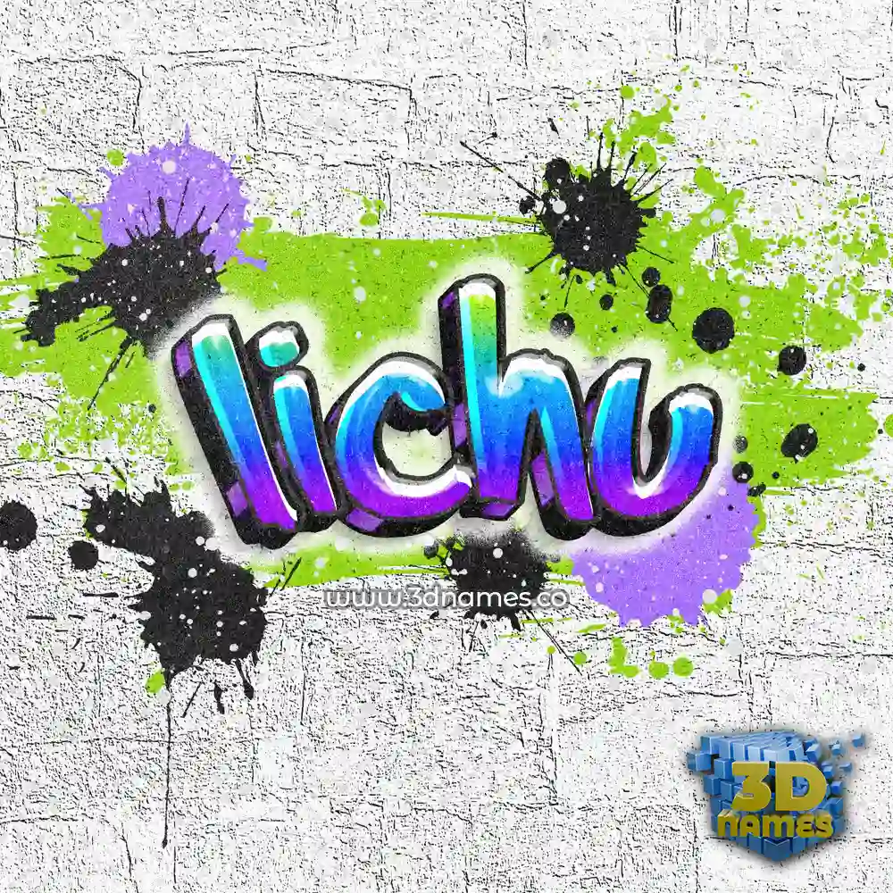 lichu in Graffiti Grunge style - 3D name wallpaper