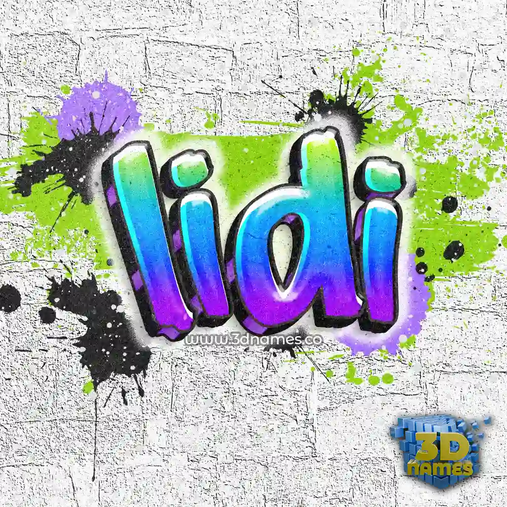 lidi in Graffiti Grunge style - 3D name wallpaper