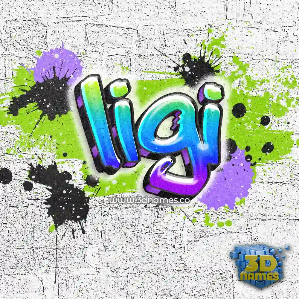 ligi in Graffiti Grunge style - 3D name wallpaper