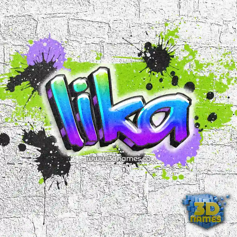 lika in Graffiti Grunge style - 3D name wallpaper