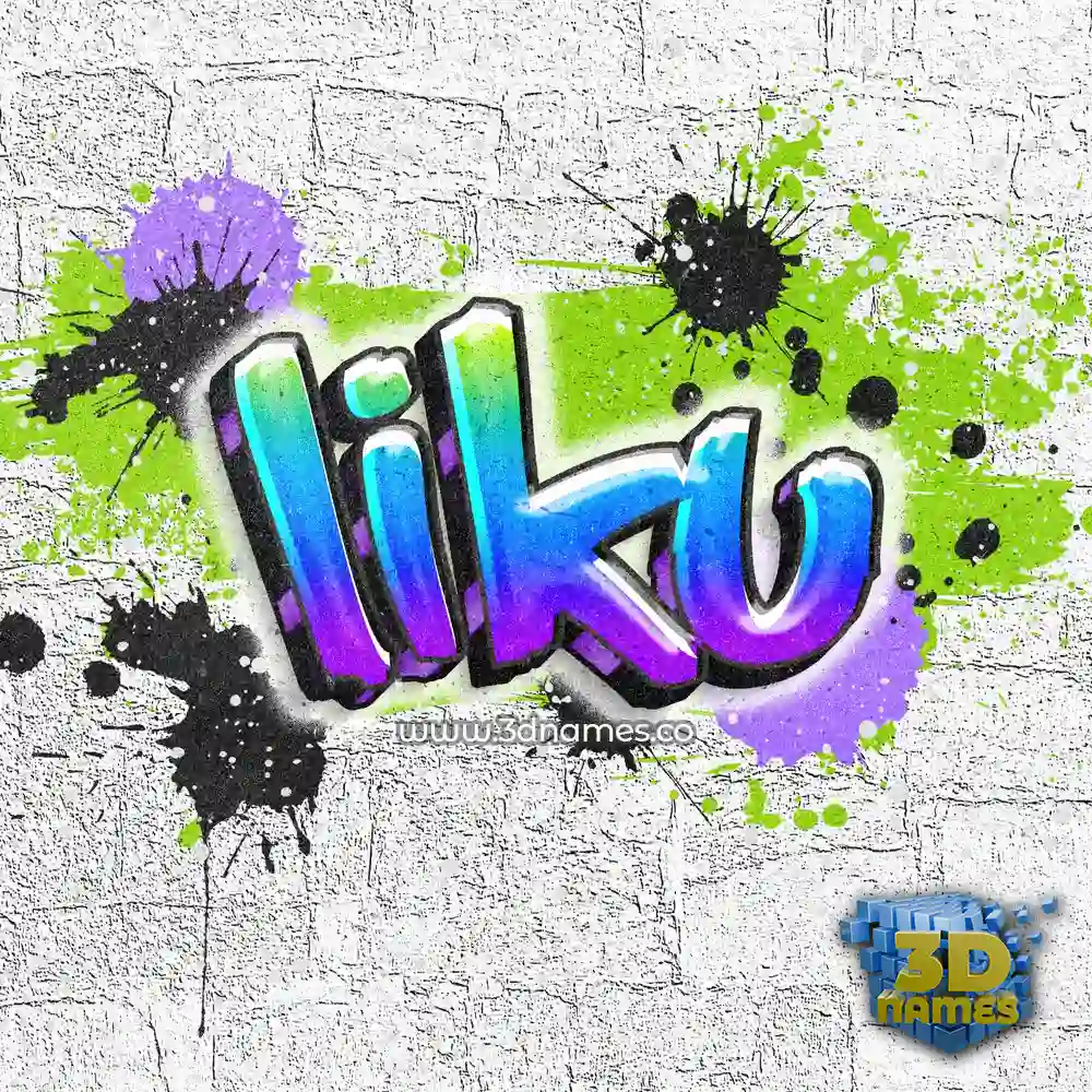 liku in Graffiti Grunge style - 3D name wallpaper