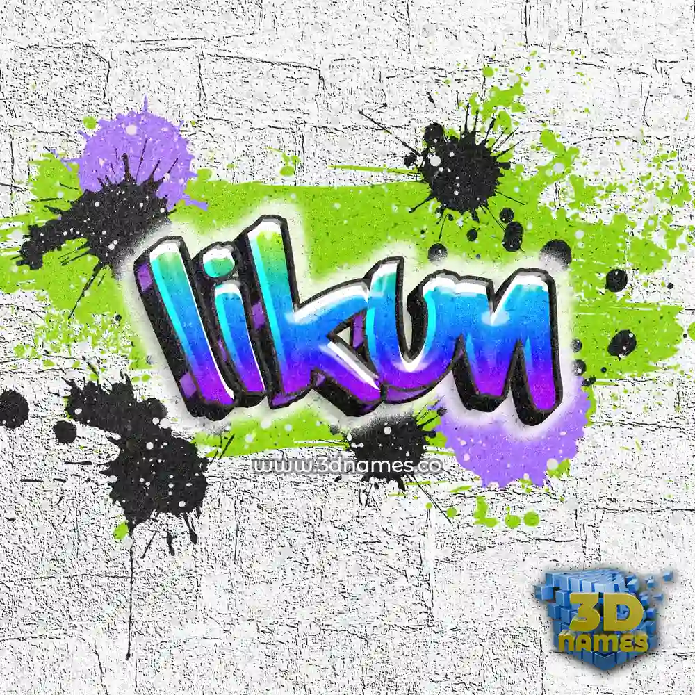 likun in Graffiti Grunge style - 3D name wallpaper