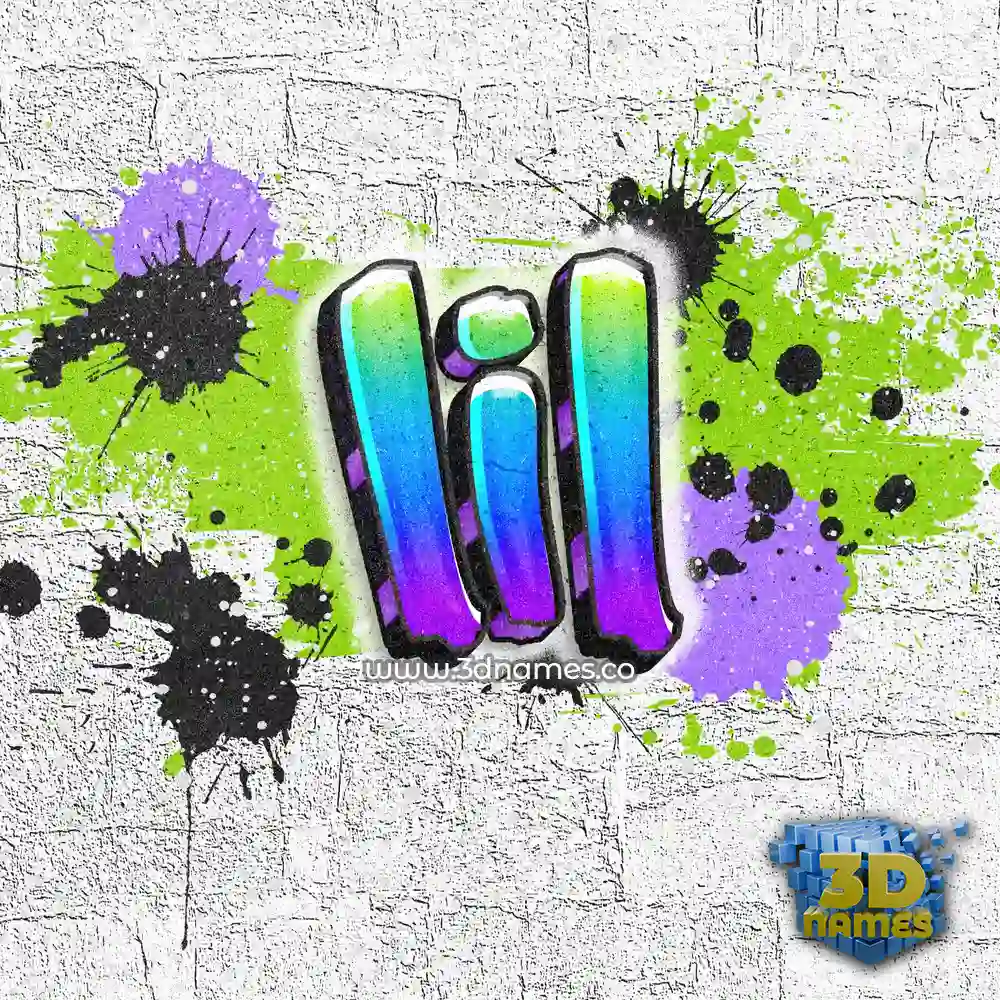 lil in Graffiti Grunge style - 3D name wallpaper
