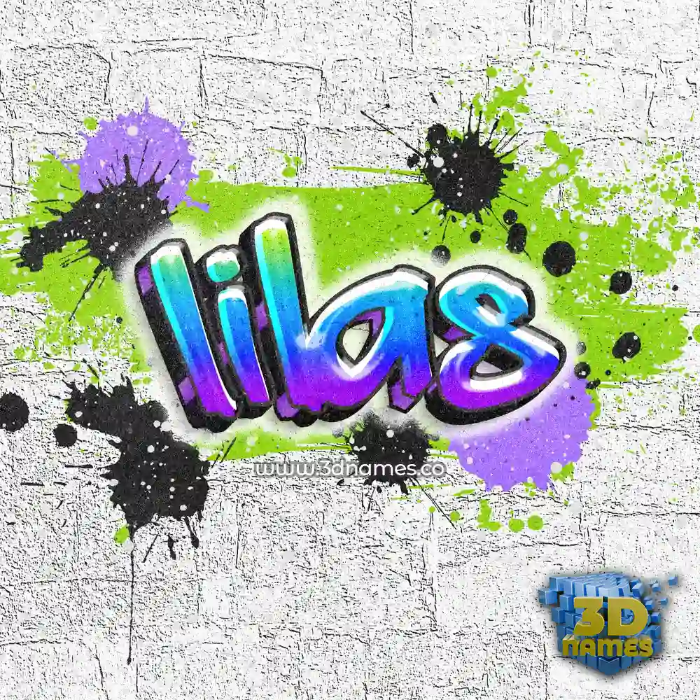 lilas in Graffiti Grunge style - 3D name wallpaper