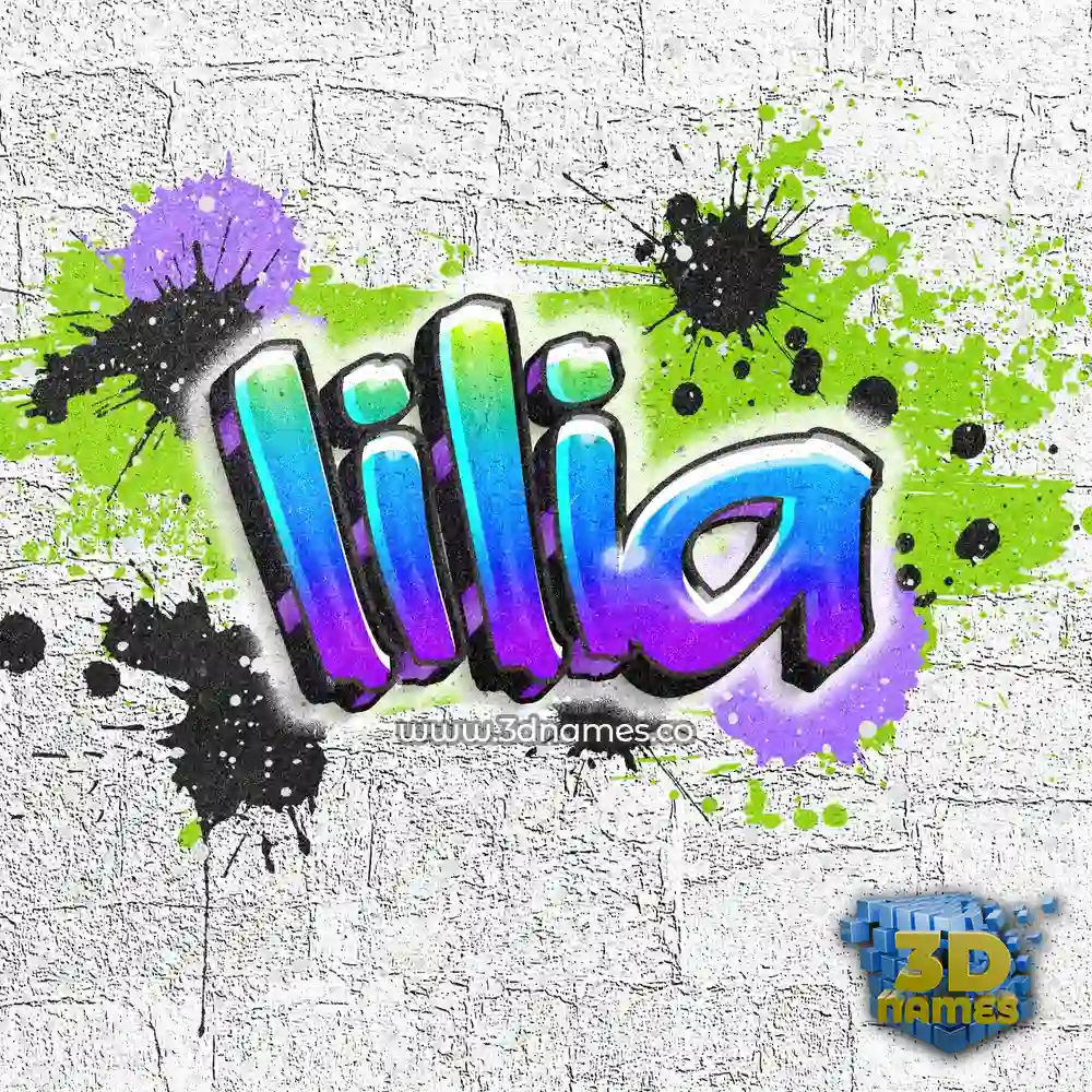 lilia in Graffiti Grunge style - 3D name wallpaper