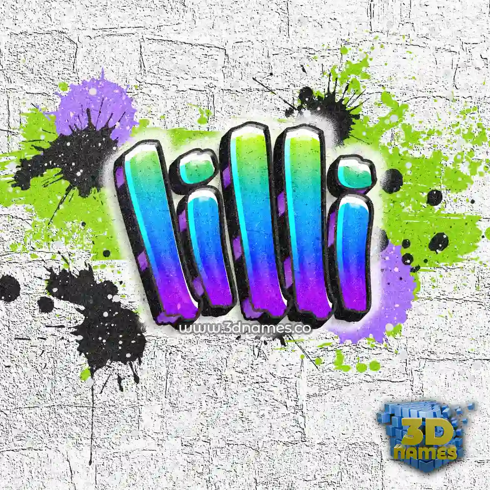 lilli in Graffiti Grunge style - 3D name wallpaper