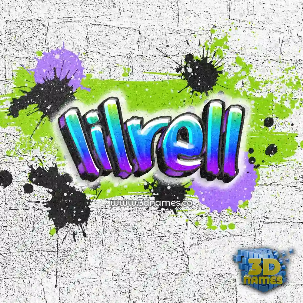 lilrell in Graffiti Grunge style - 3D name wallpaper