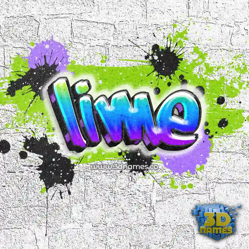 lime in Graffiti Grunge style - 3D name wallpaper
