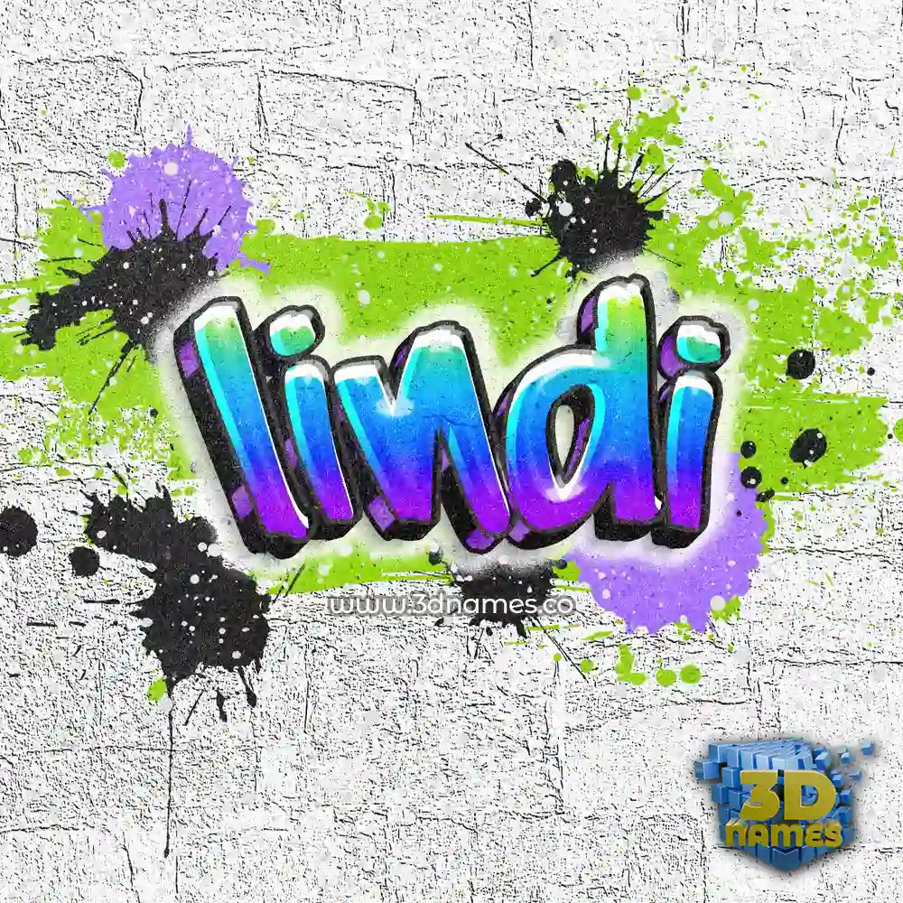 lindi in Graffiti Grunge style - 3D name wallpaper
