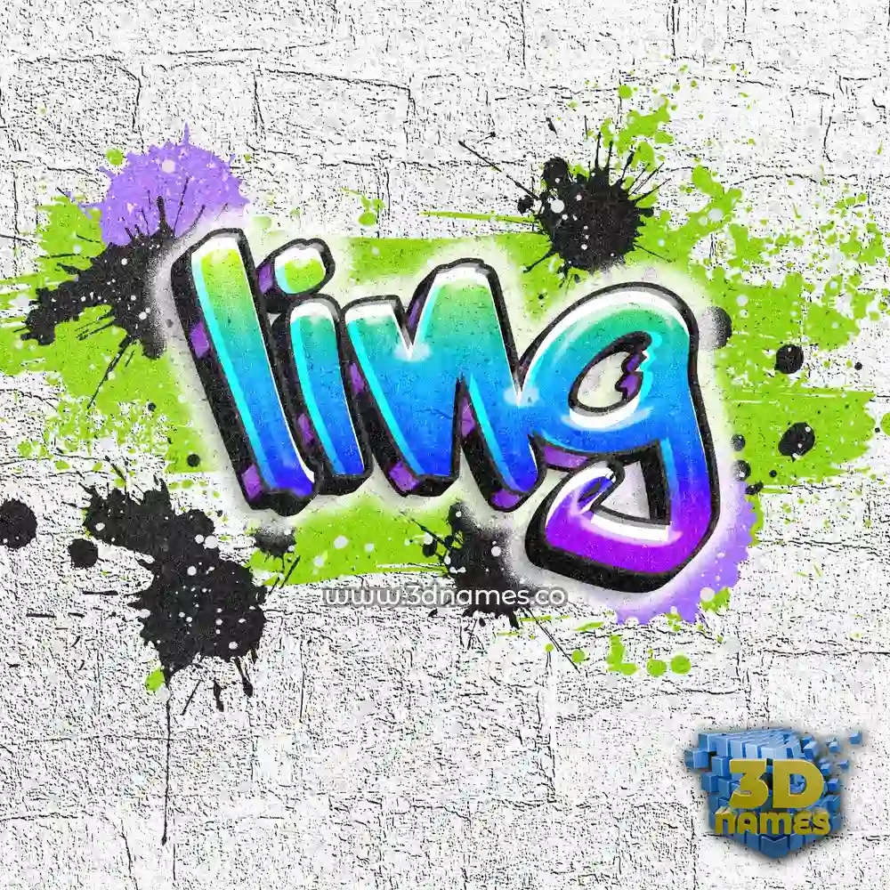 ling in Graffiti Grunge style - 3D name wallpaper