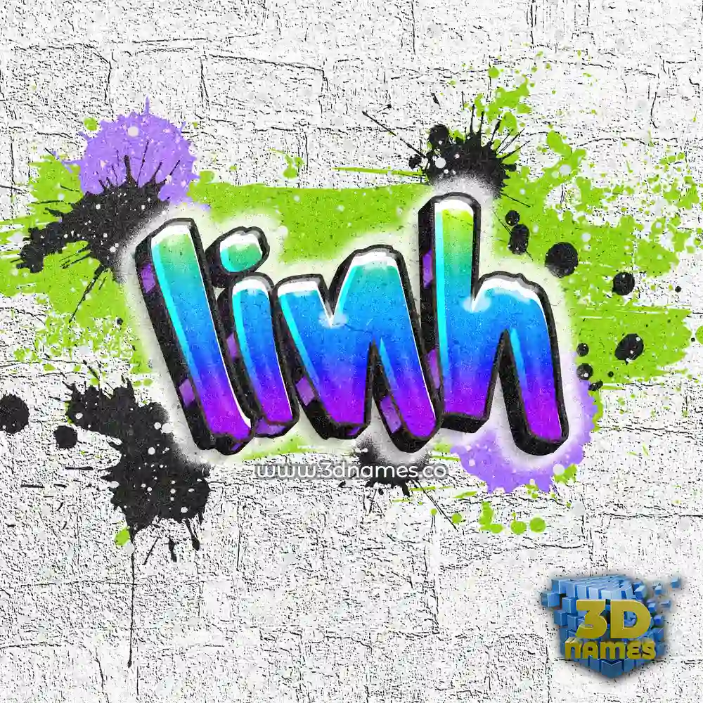 linh in Graffiti Grunge style - 3D name wallpaper