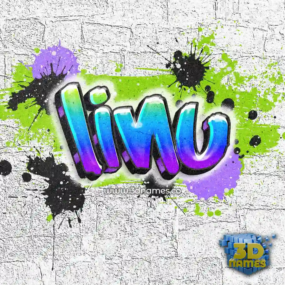 linu in Graffiti Grunge style - 3D name wallpaper