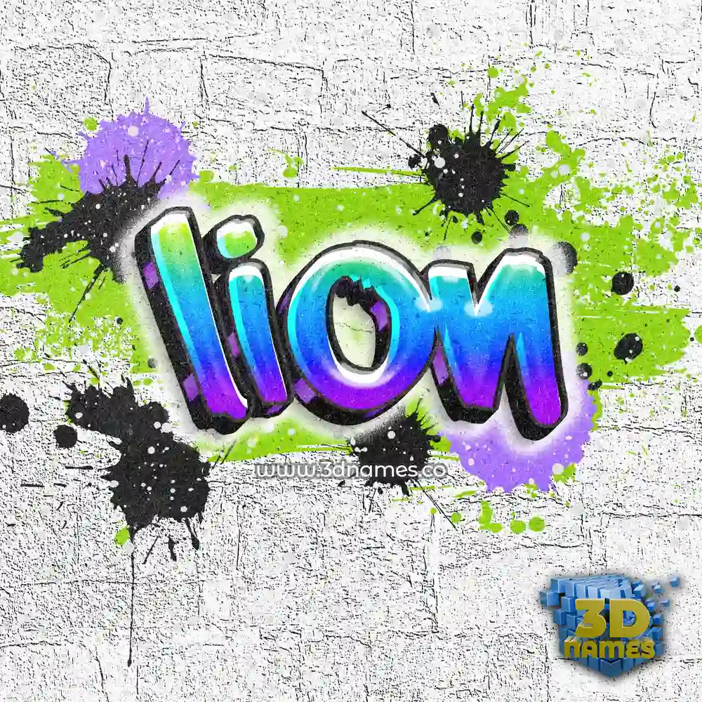 lion in Graffiti Grunge style - 3D name wallpaper
