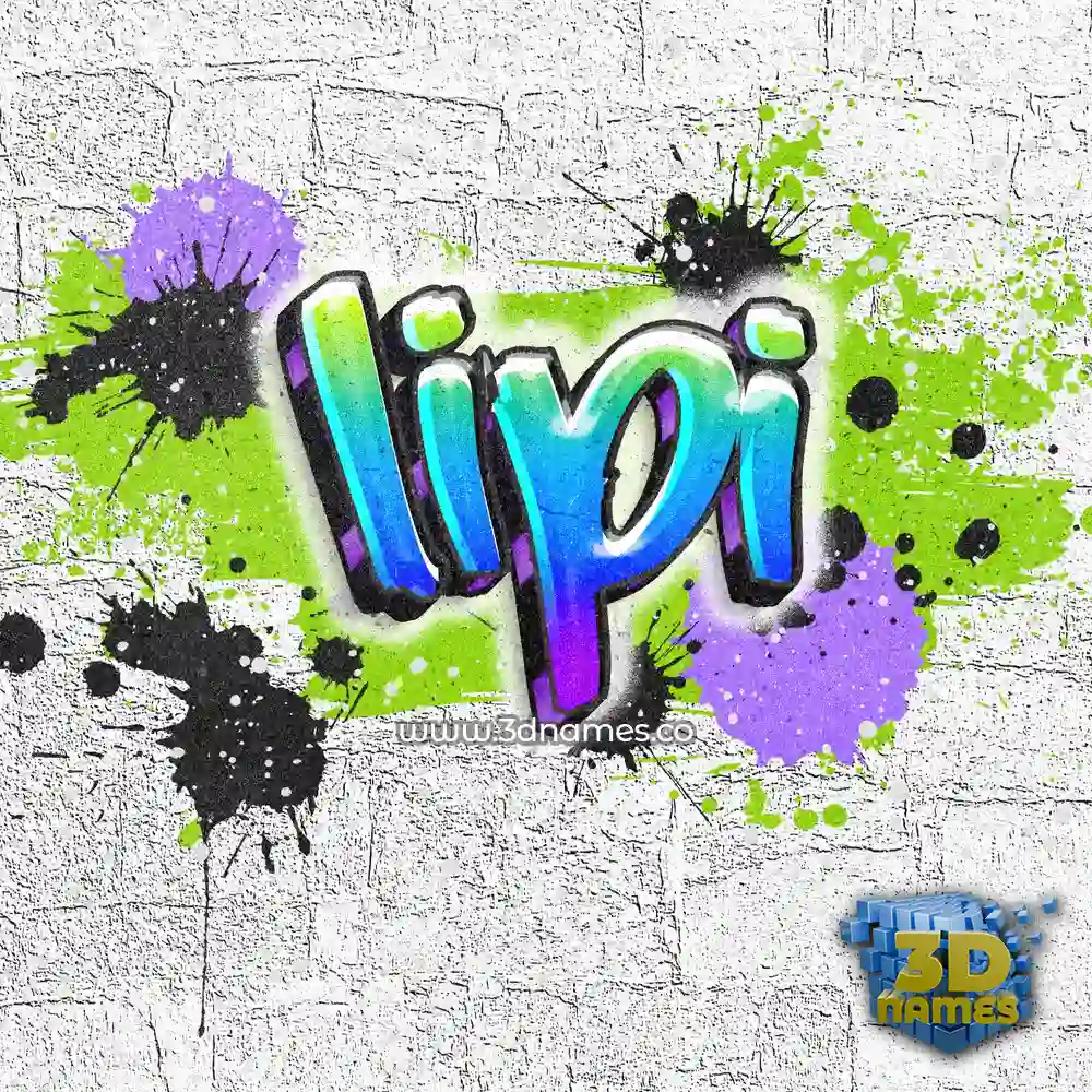 lipi in Graffiti Grunge style - 3D name wallpaper