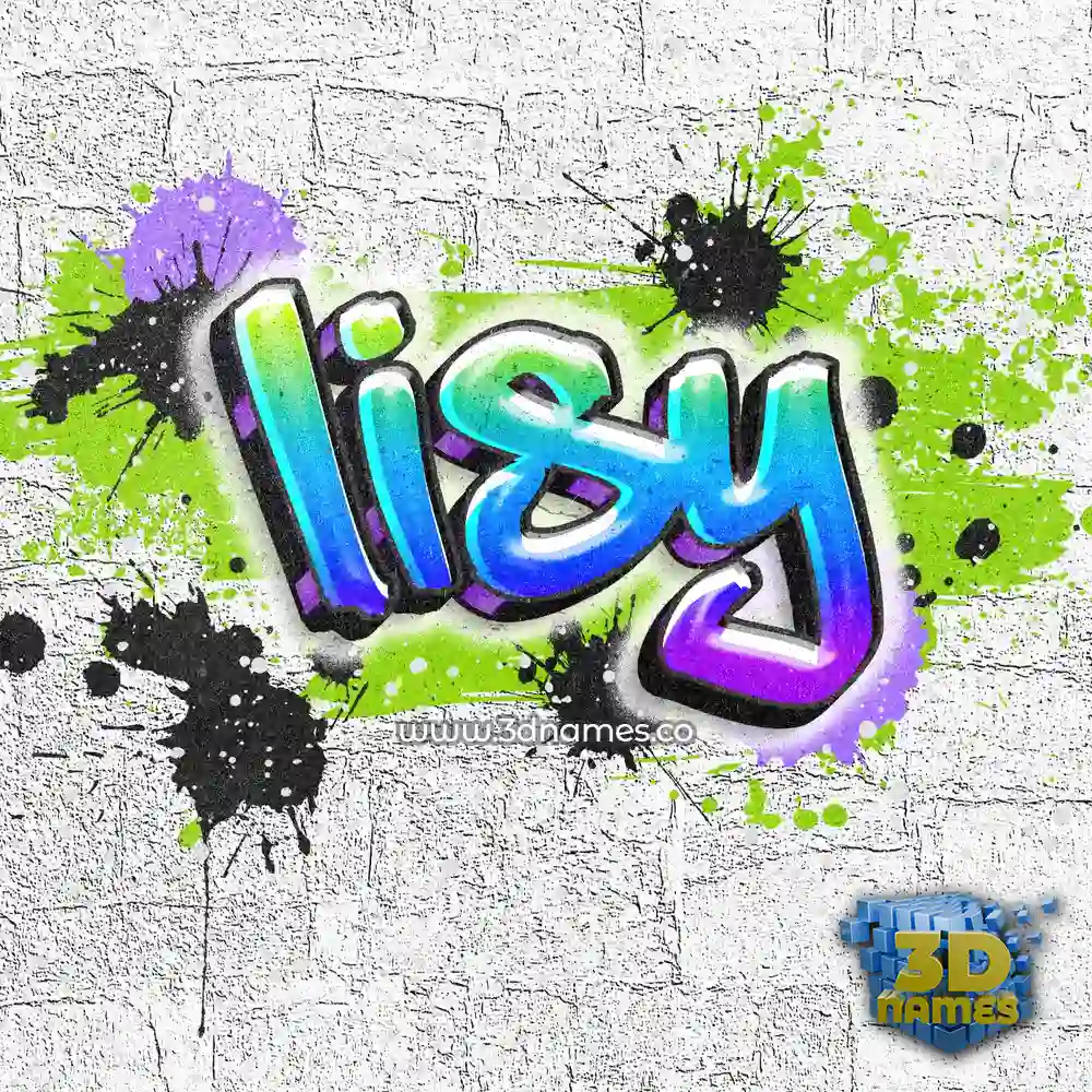 lisy in Graffiti Grunge style - 3D name wallpaper