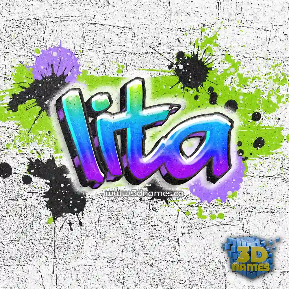lita in Graffiti Grunge style - 3D name wallpaper