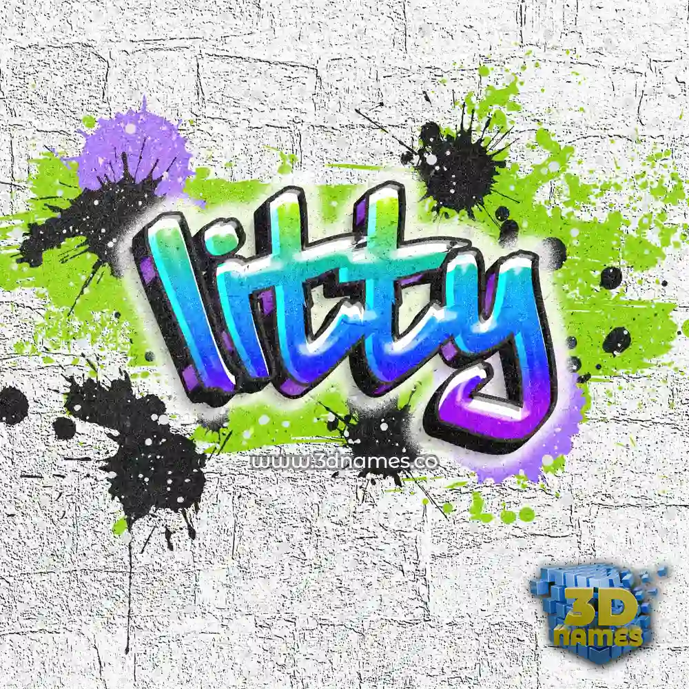 litty in Graffiti Grunge style - 3D name wallpaper
