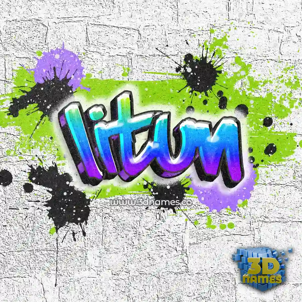 litun in Graffiti Grunge style - 3D name wallpaper