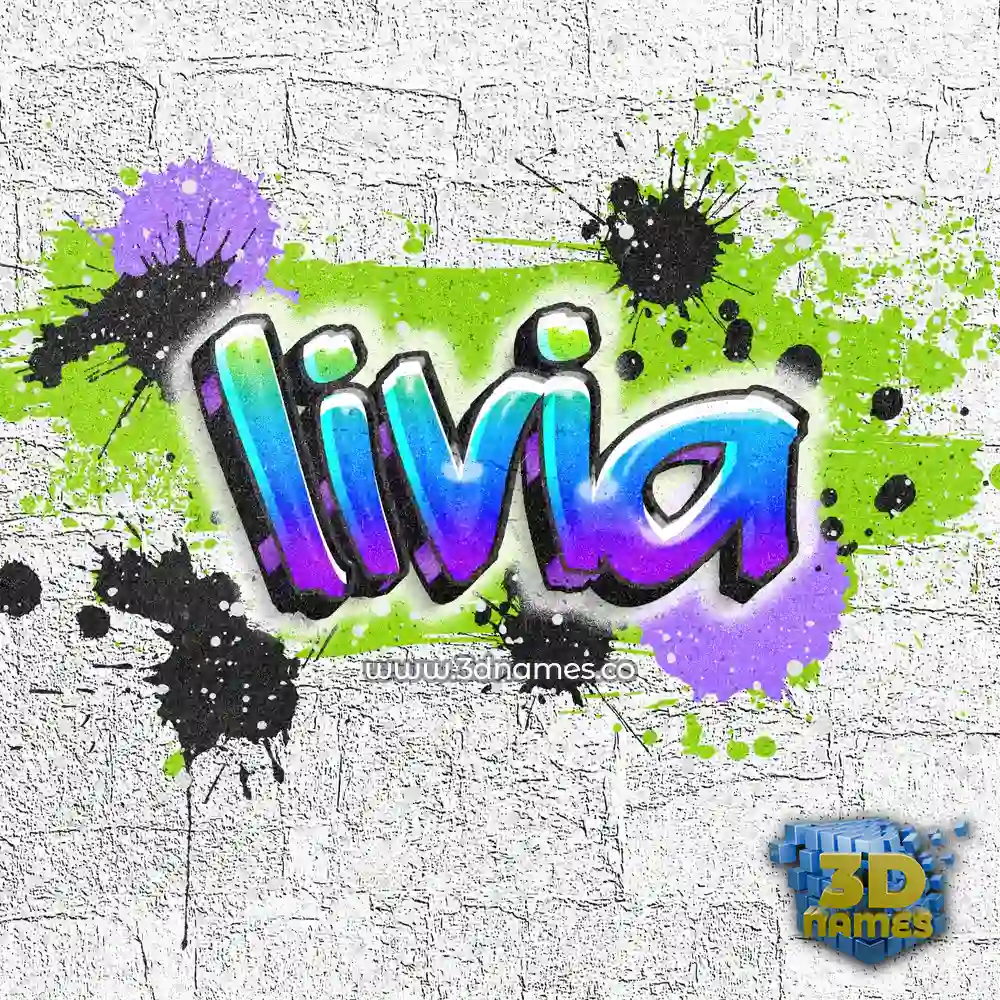 livia in Graffiti Grunge style - 3D name wallpaper