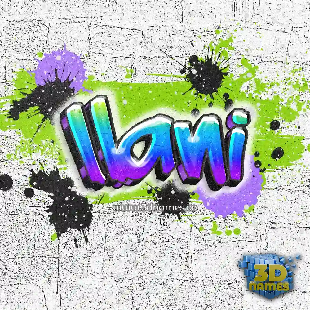 llani in Graffiti Grunge style - 3D name wallpaper