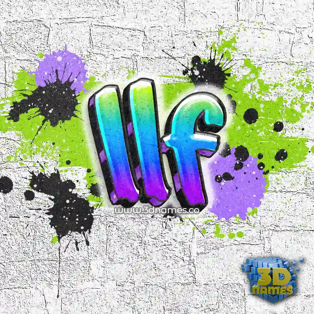 llf in Graffiti Grunge style - 3D name wallpaper