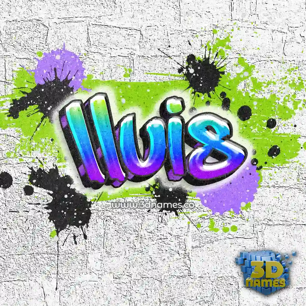 lluis in Graffiti Grunge style - 3D name wallpaper