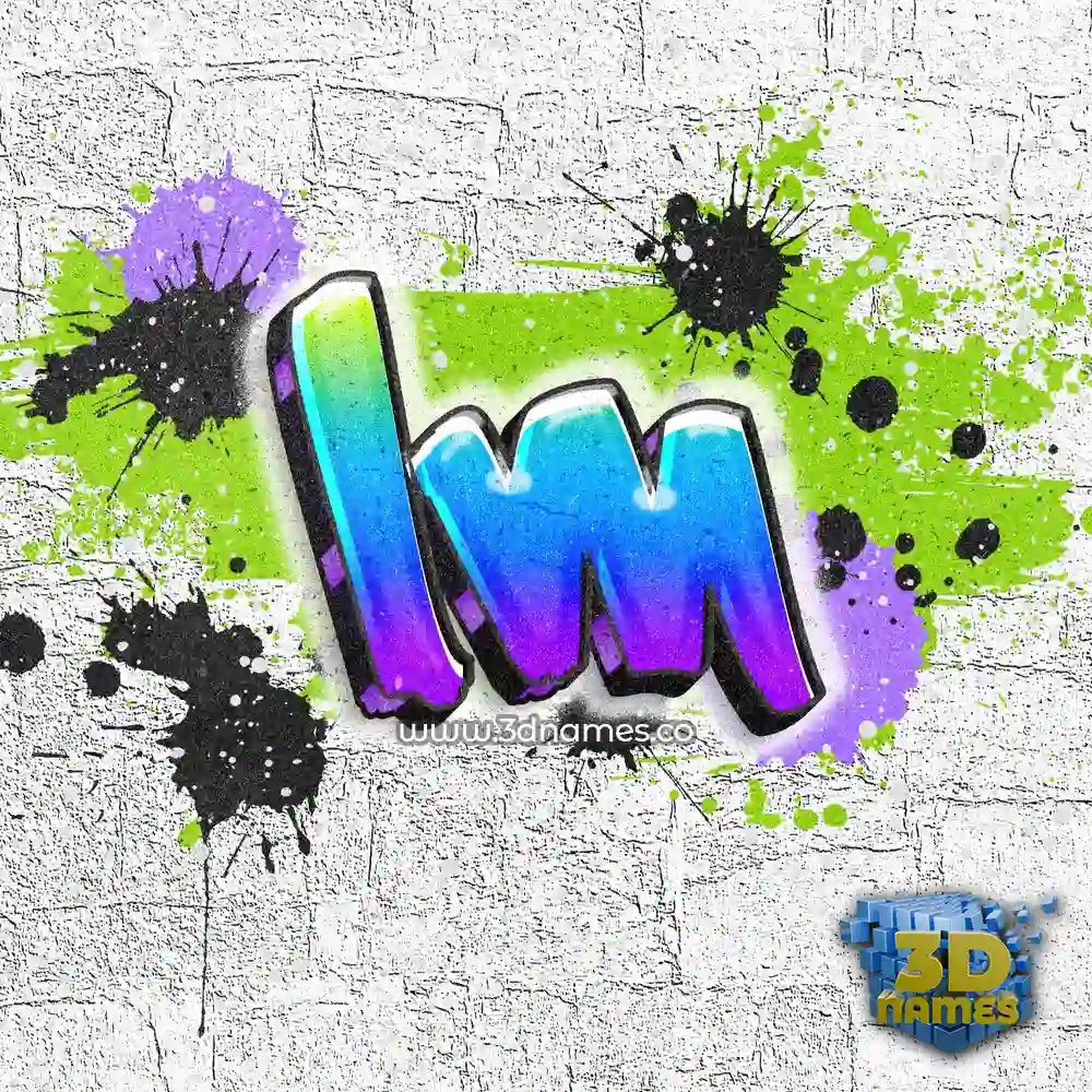 lm in Graffiti Grunge style - 3D name wallpaper