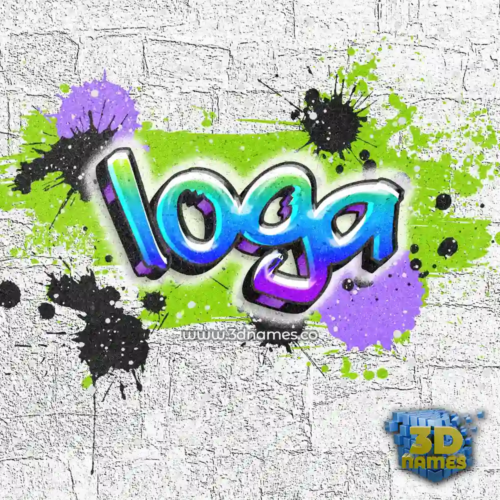 loga in Graffiti Grunge style - 3D name wallpaper