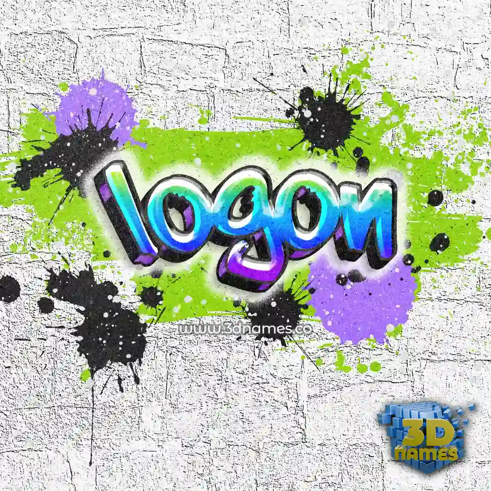 logon in Graffiti Grunge style - 3D name wallpaper