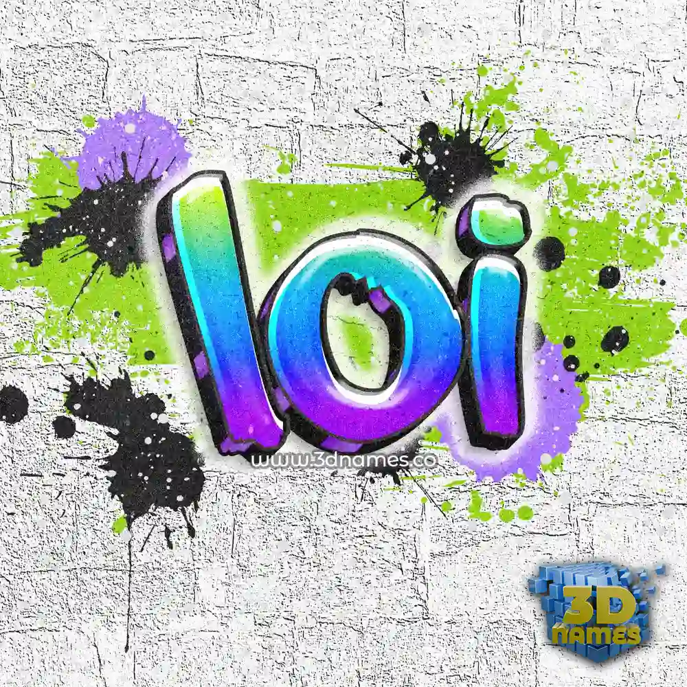 loi in Graffiti Grunge style - 3D name wallpaper