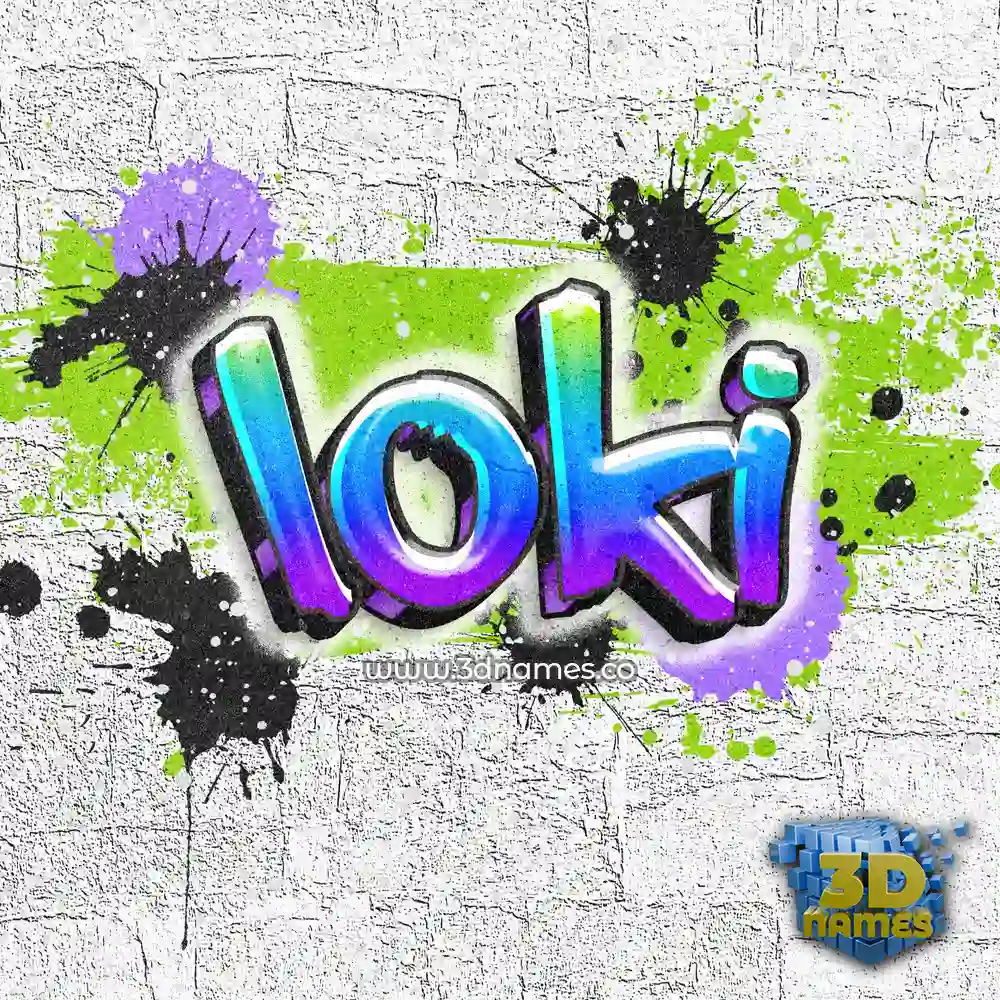 loki in Graffiti Grunge style - 3D name wallpaper