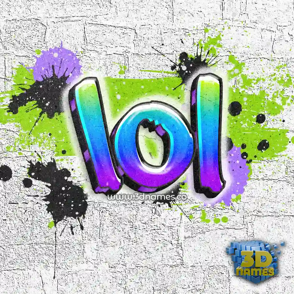 lol in Graffiti Grunge style - 3D name wallpaper