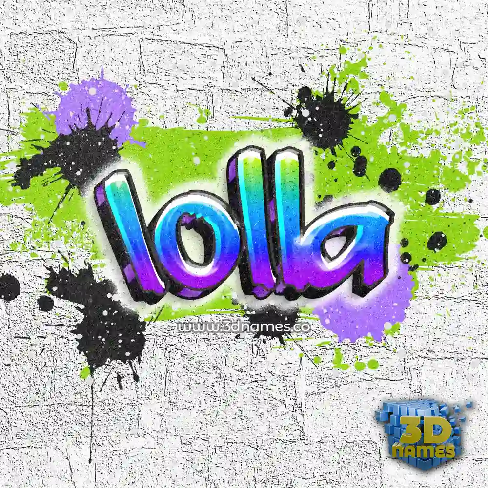 lolla in Graffiti Grunge style - 3D name wallpaper