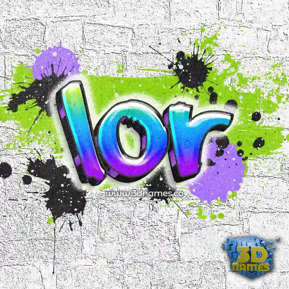 lor in Graffiti Grunge style - 3D name wallpaper