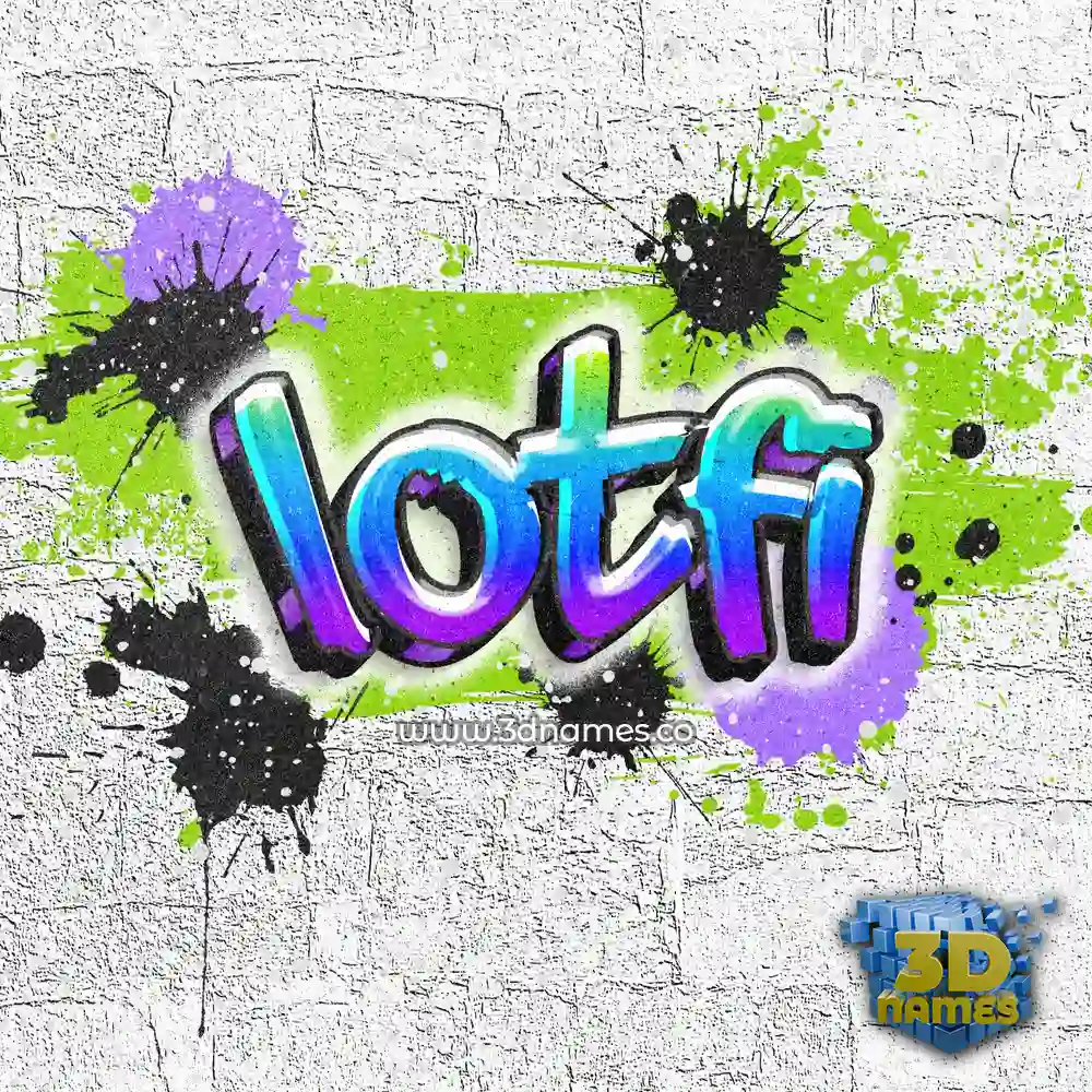 lotfi in Graffiti Grunge style - 3D name wallpaper