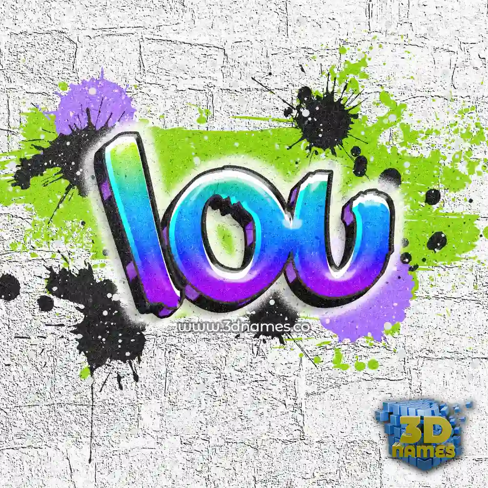 lou in Graffiti Grunge style - 3D name wallpaper