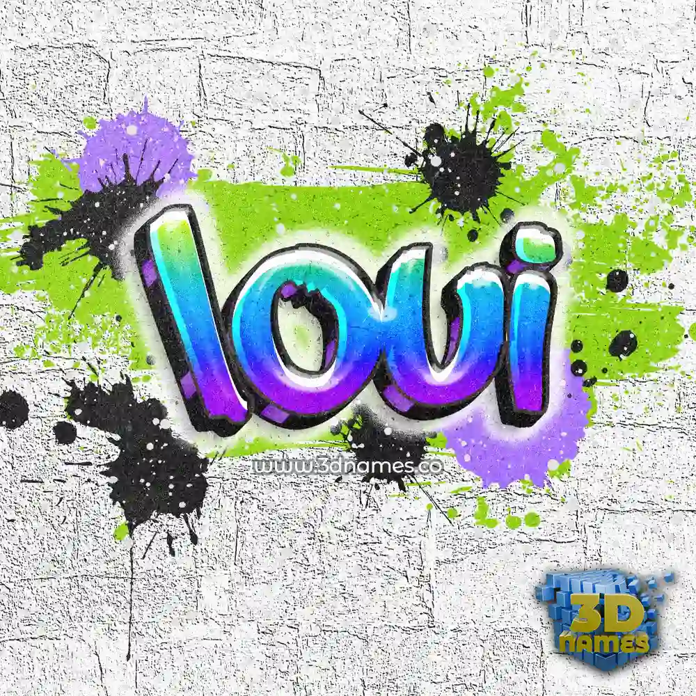 loui in Graffiti Grunge style - 3D name wallpaper