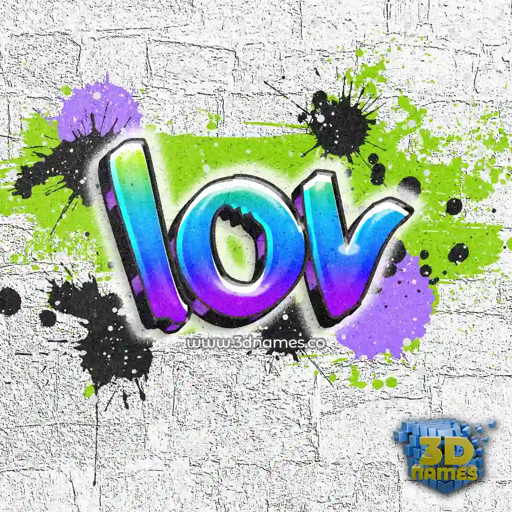 lov in Graffiti Grunge style - 3D name wallpaper