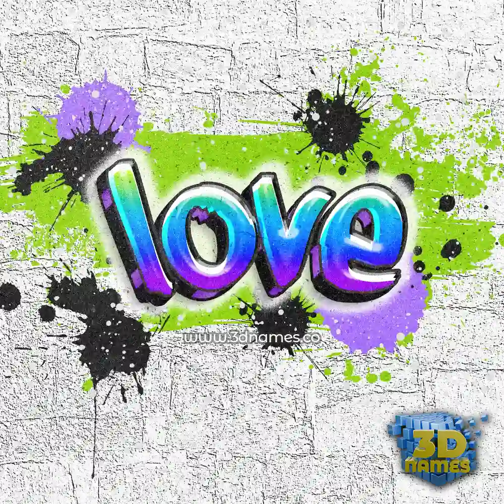 love in Graffiti Grunge style - 3D name wallpaper