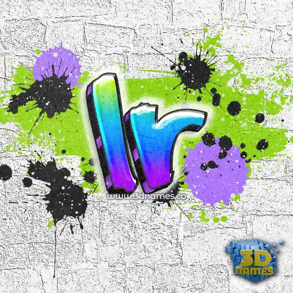 lr in Graffiti Grunge style - 3D name wallpaper