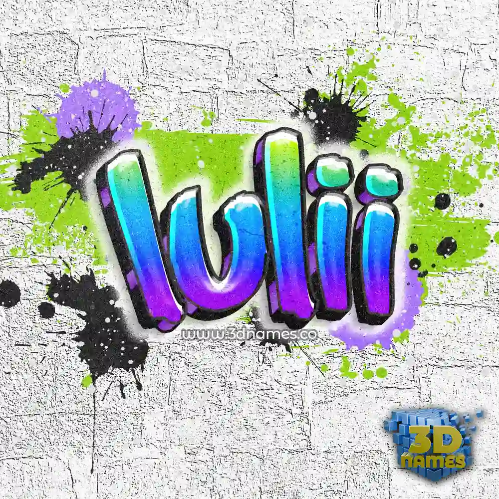 lulii in Graffiti Grunge style - 3D name wallpaper