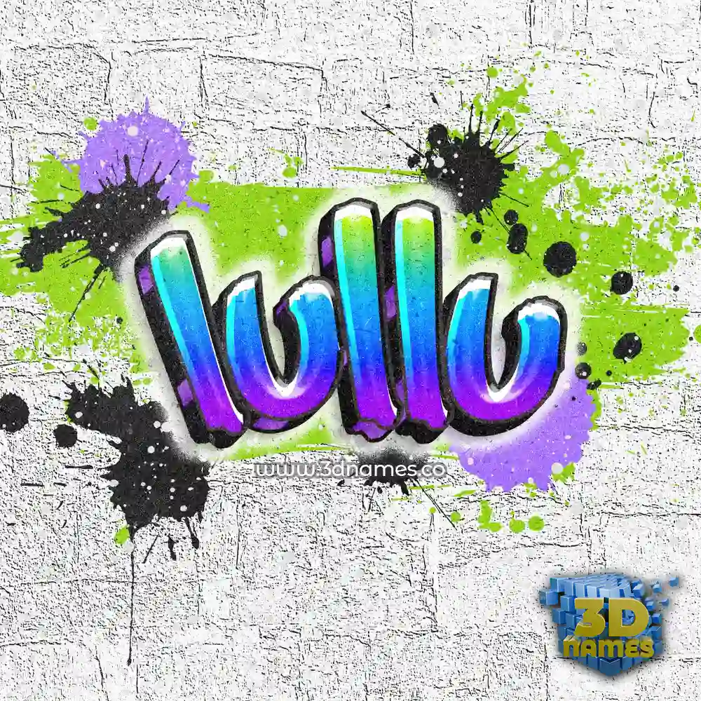 lullu in Graffiti Grunge style - 3D name wallpaper