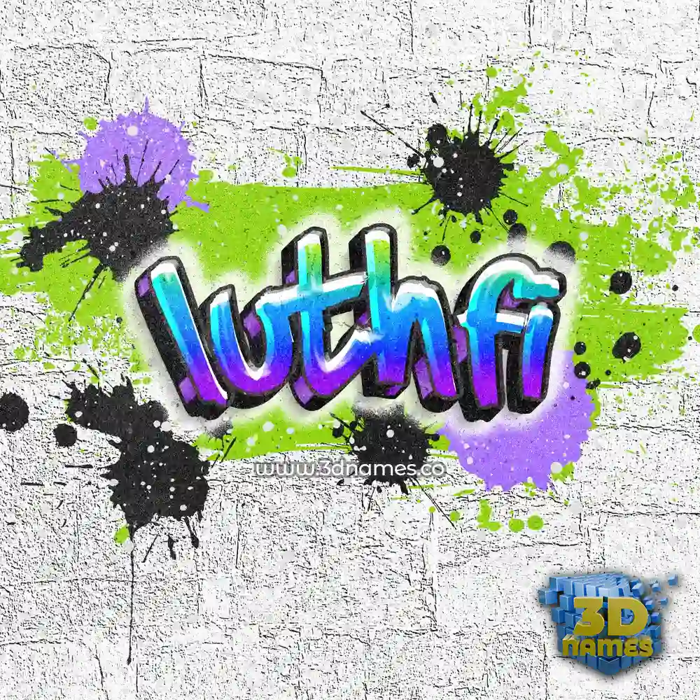 luthfi in Graffiti Grunge style - 3D name wallpaper