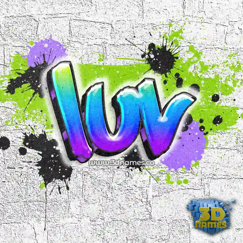 luv in Graffiti Grunge style - 3D name wallpaper