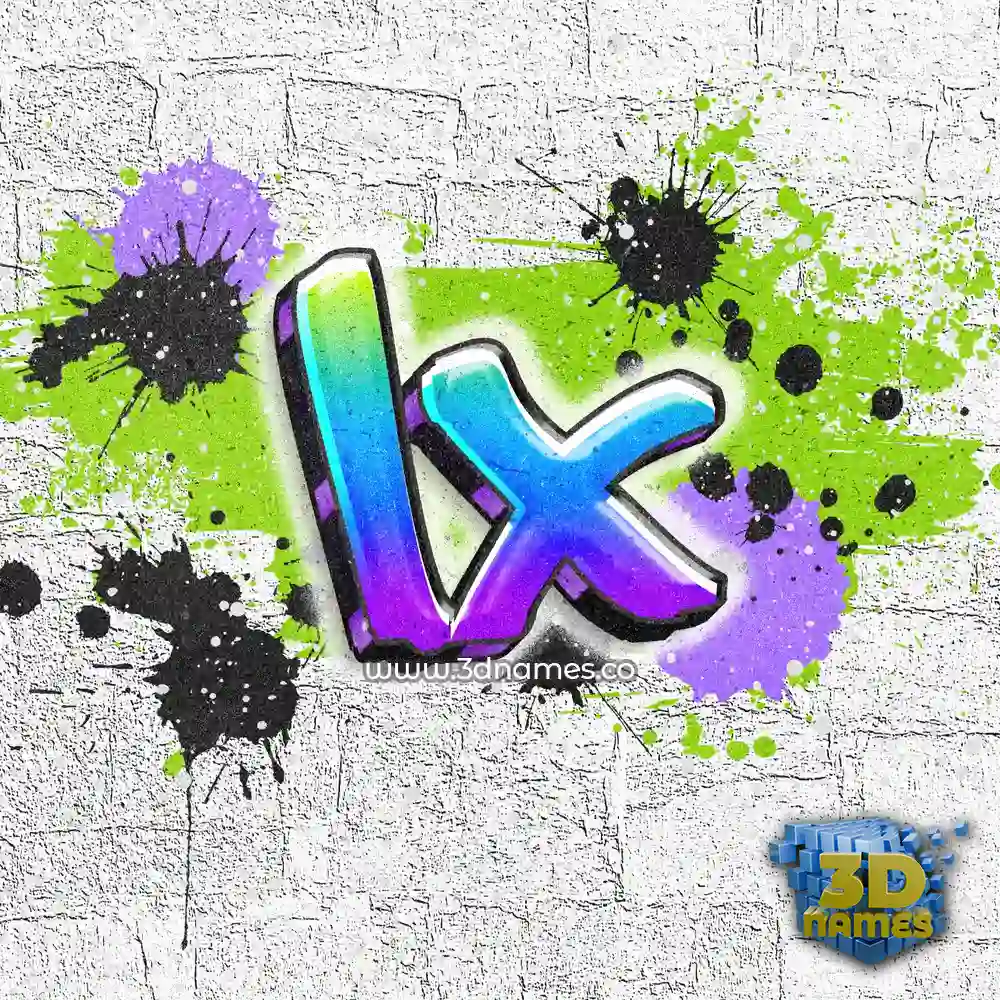lx in Graffiti Grunge style - 3D name wallpaper