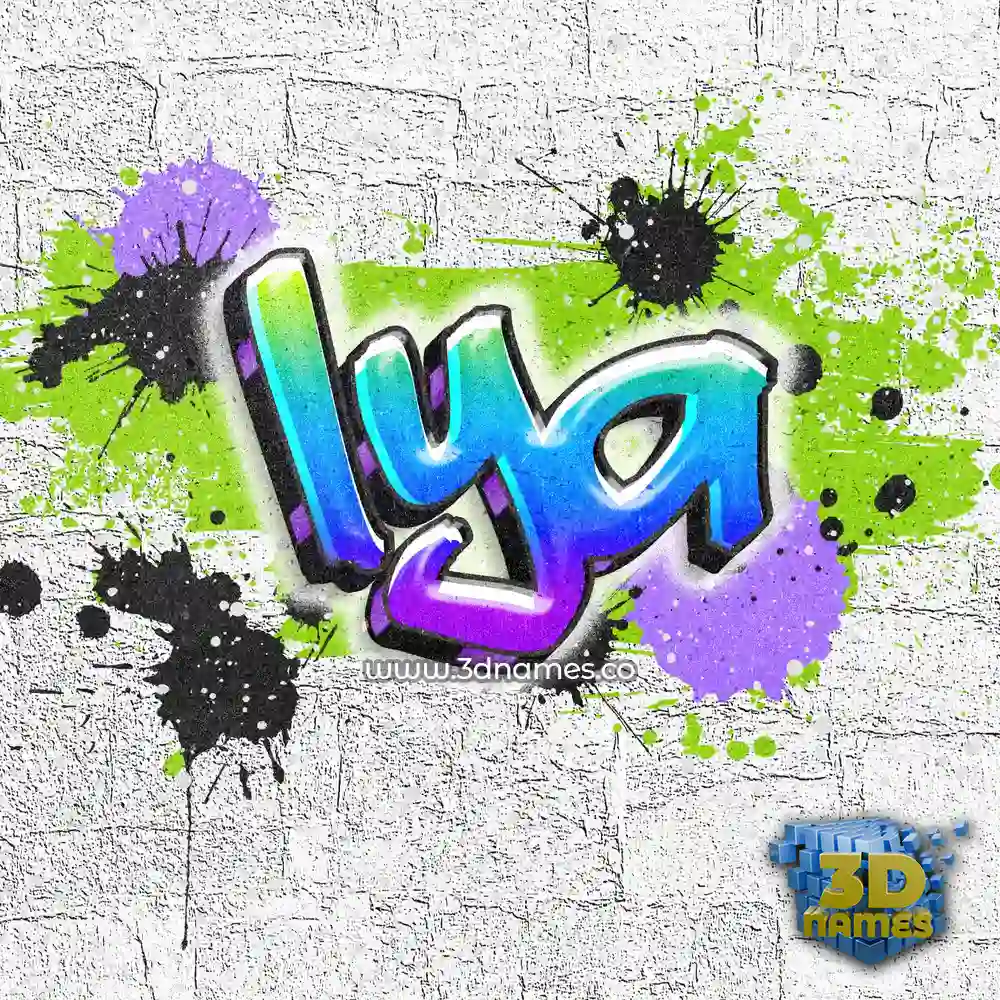 lya in Graffiti Grunge style - 3D name wallpaper
