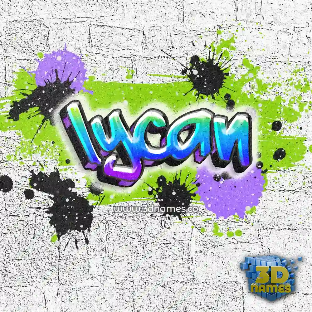 lycan in Graffiti Grunge style - 3D name wallpaper