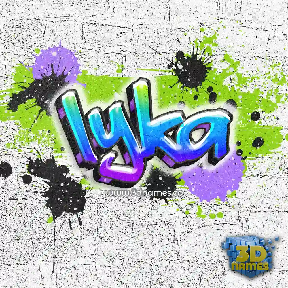 lyka in Graffiti Grunge style - 3D name wallpaper
